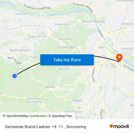 Gemeinde Brand-Laaben to 11., Simmering map