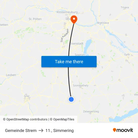 Gemeinde Strem to 11., Simmering map