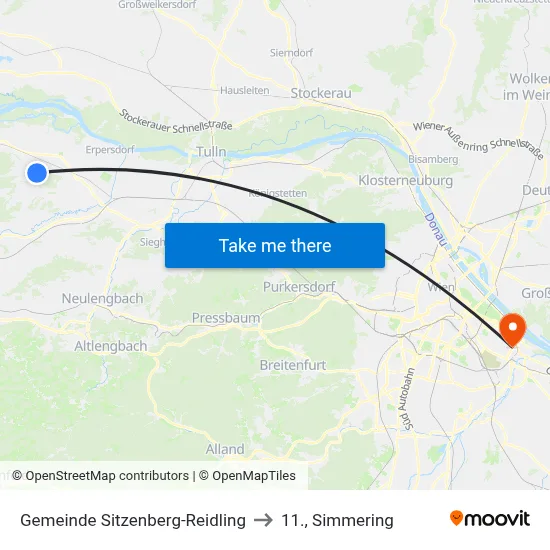 Gemeinde Sitzenberg-Reidling to 11., Simmering map