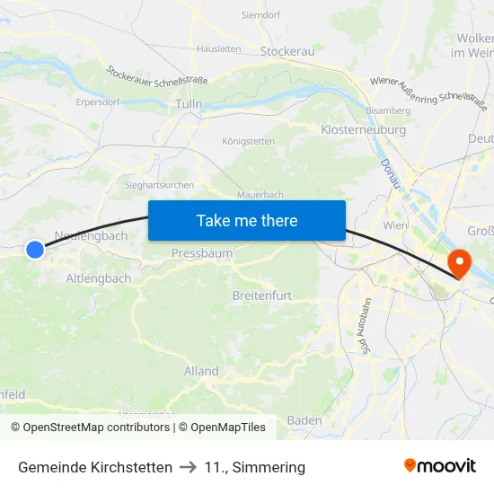 Gemeinde Kirchstetten to 11., Simmering map