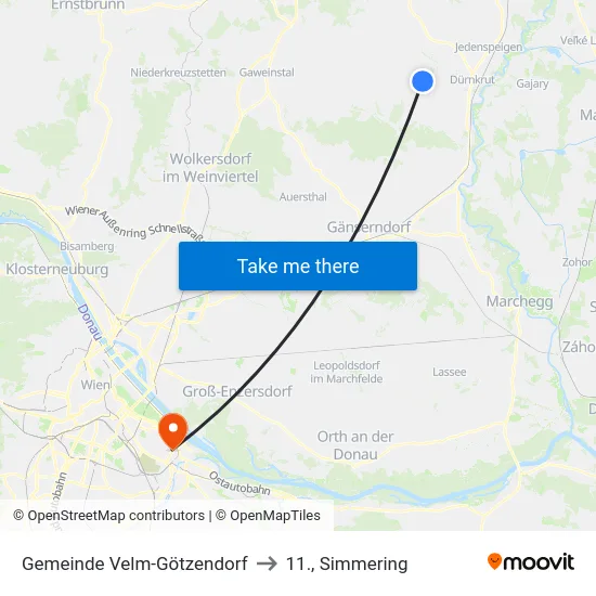 Gemeinde Velm-Götzendorf to 11., Simmering map