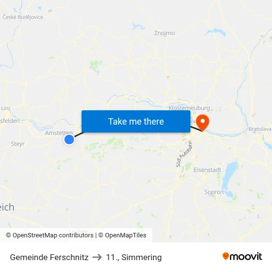 Gemeinde Ferschnitz to 11., Simmering map
