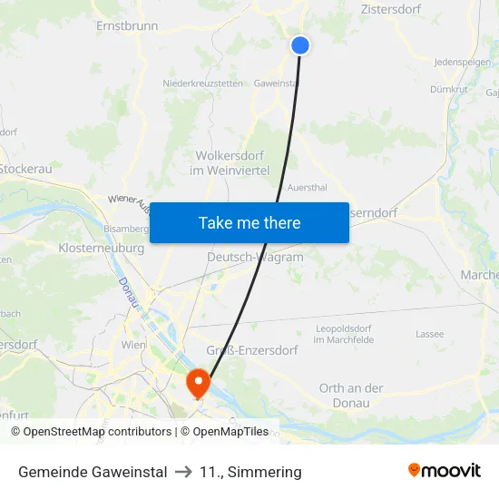 Gemeinde Gaweinstal to 11., Simmering map