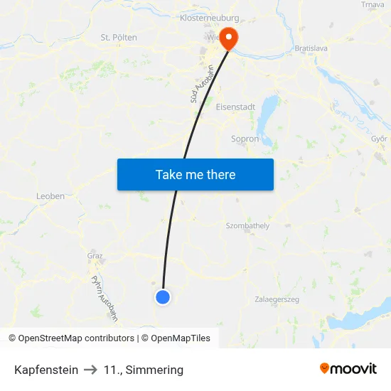 Kapfenstein to 11., Simmering map