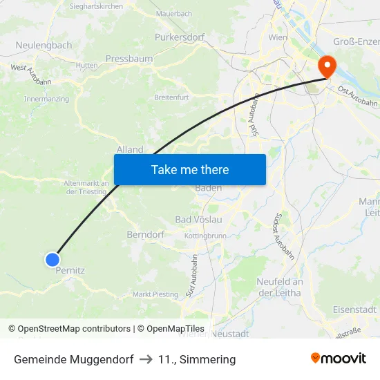 Gemeinde Muggendorf to 11., Simmering map