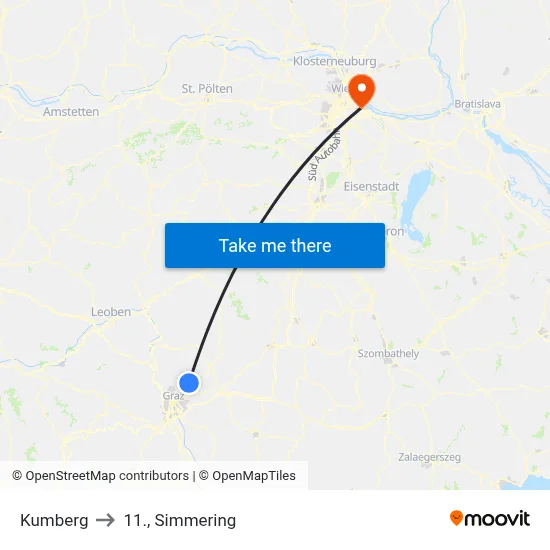 Kumberg to 11., Simmering map