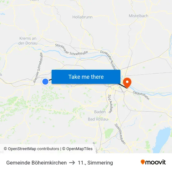 Gemeinde Böheimkirchen to 11., Simmering map