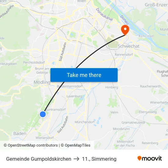 Gemeinde Gumpoldskirchen to 11., Simmering map
