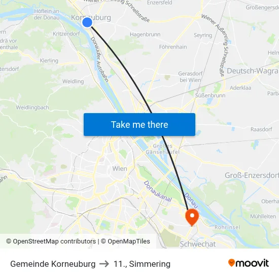 Gemeinde Korneuburg to 11., Simmering map