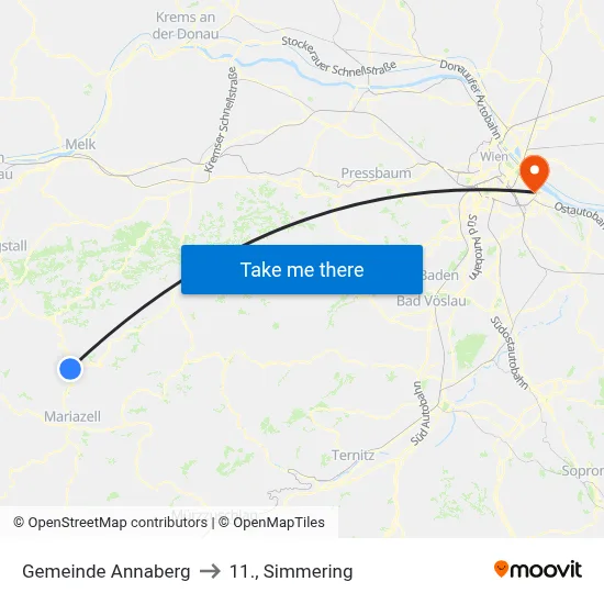 Gemeinde Annaberg to 11., Simmering map