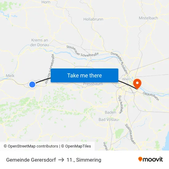 Gemeinde Gerersdorf to 11., Simmering map