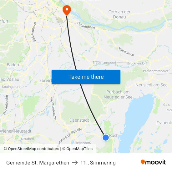 Gemeinde St. Margarethen to 11., Simmering map