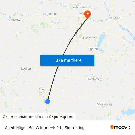 Allerheiligen Bei Wildon to 11., Simmering map