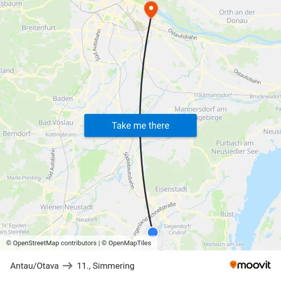 Antau/Otava to 11., Simmering map