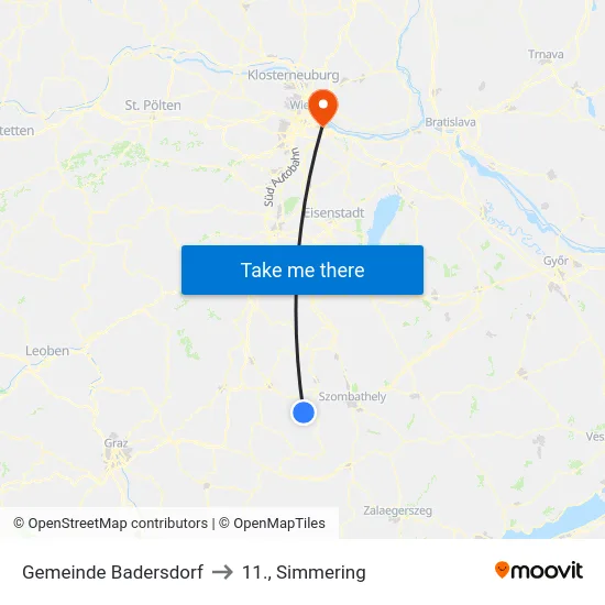 Gemeinde Badersdorf to 11., Simmering map