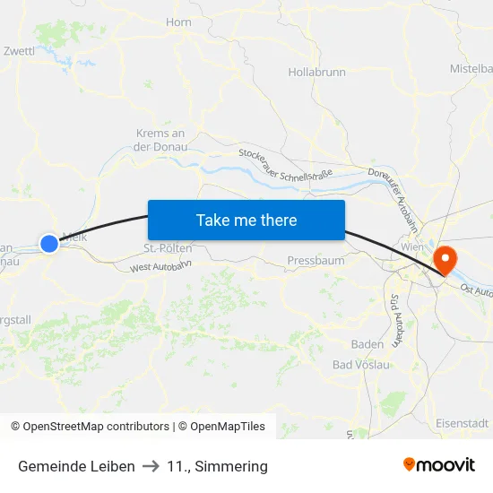 Gemeinde Leiben to 11., Simmering map