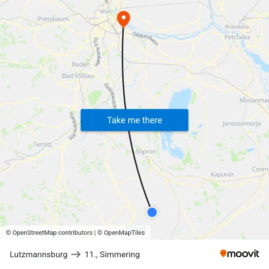 Lutzmannsburg to 11., Simmering map