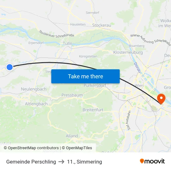 Gemeinde Perschling to 11., Simmering map