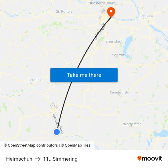 Heimschuh to 11., Simmering map