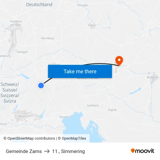 Gemeinde Zams to 11., Simmering map