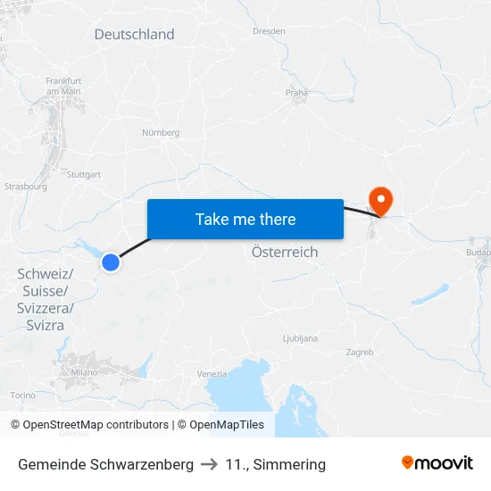 Gemeinde Schwarzenberg to 11., Simmering map