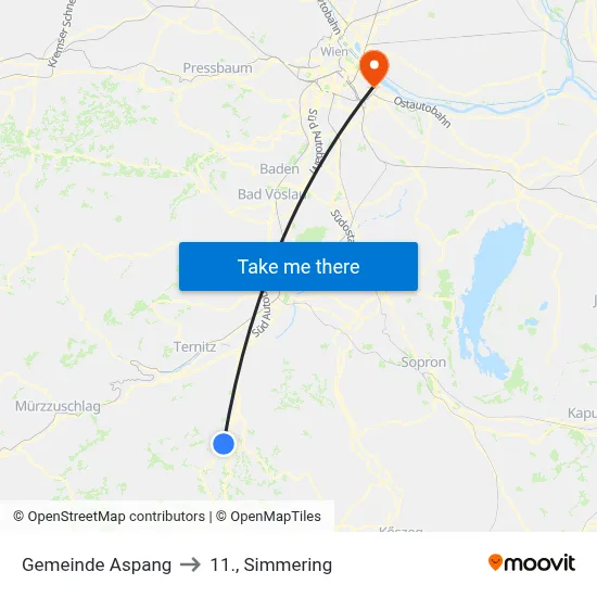 Gemeinde Aspang to 11., Simmering map