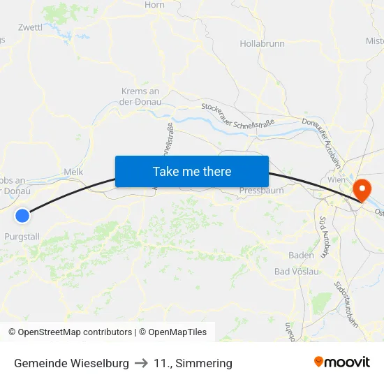 Gemeinde Wieselburg to 11., Simmering map