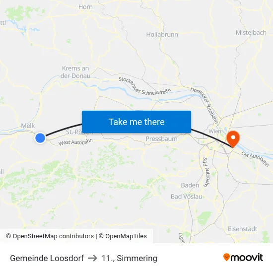 Gemeinde Loosdorf to 11., Simmering map