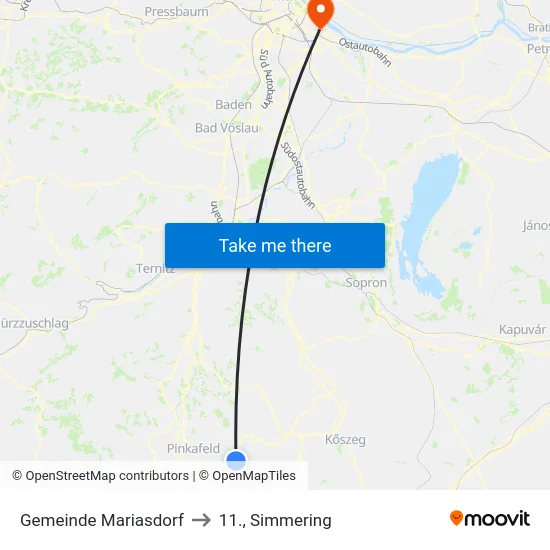 Gemeinde Mariasdorf to 11., Simmering map