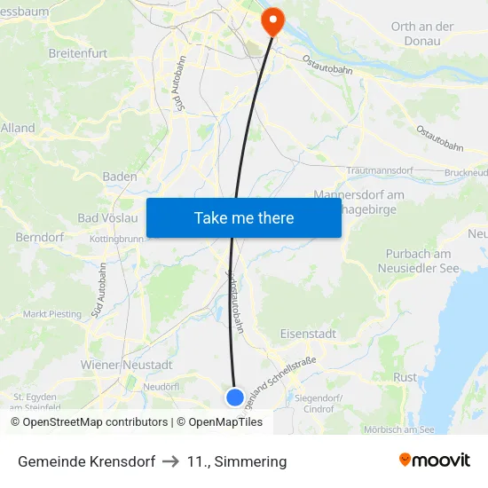 Gemeinde Krensdorf to 11., Simmering map