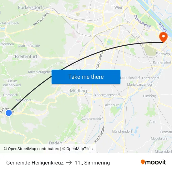 Gemeinde Heiligenkreuz to 11., Simmering map