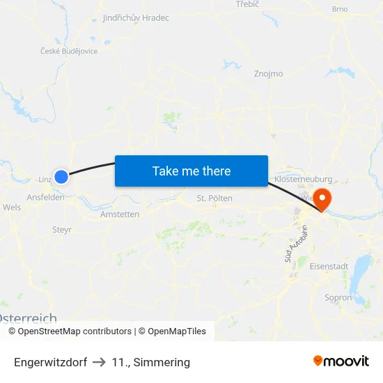 Engerwitzdorf to 11., Simmering map