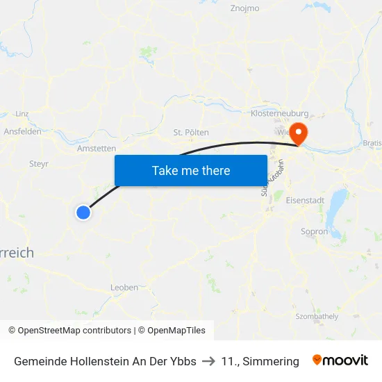 Gemeinde Hollenstein An Der Ybbs to 11., Simmering map