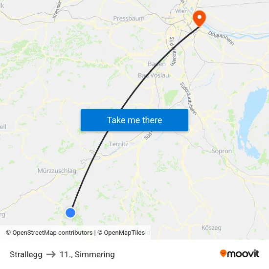 Strallegg to 11., Simmering map