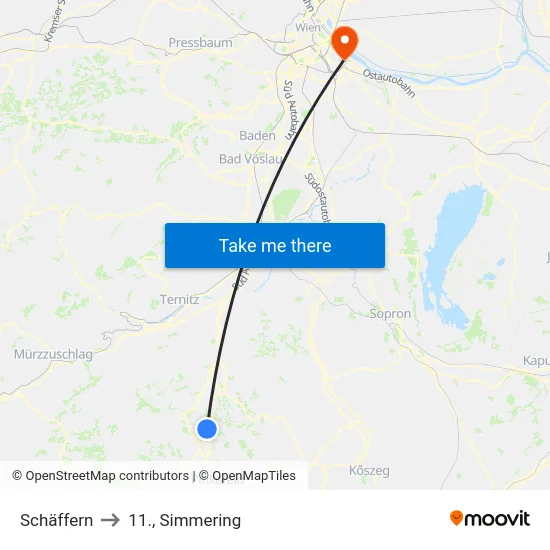 Schäffern to 11., Simmering map