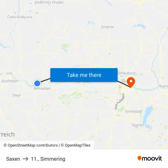 Saxen to 11., Simmering map