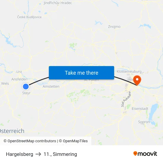 Hargelsberg to 11., Simmering map