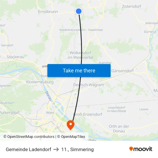 Gemeinde Ladendorf to 11., Simmering map
