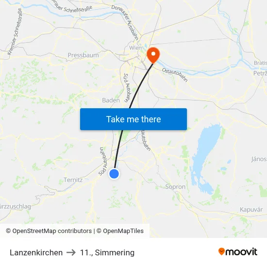 Lanzenkirchen to 11., Simmering map