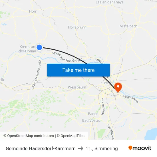 Gemeinde Hadersdorf-Kammern to 11., Simmering map