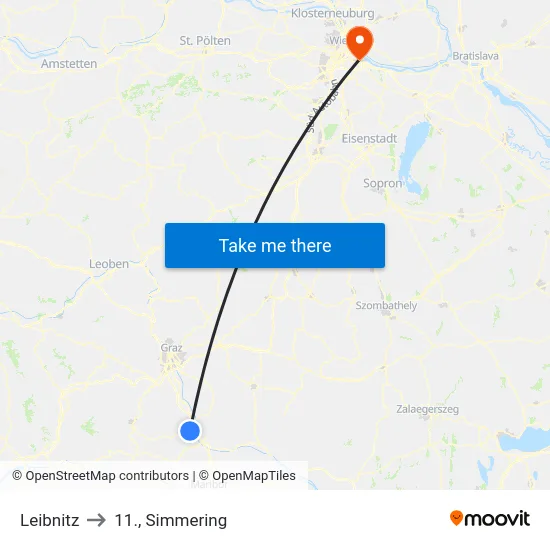 Leibnitz to 11., Simmering map