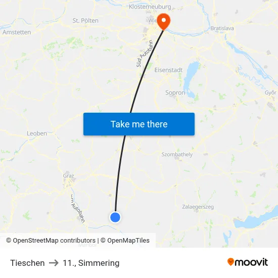 Tieschen to 11., Simmering map