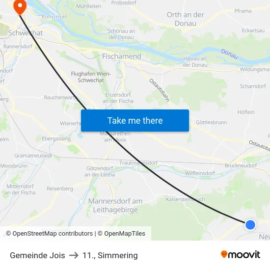 Gemeinde Jois to 11., Simmering map