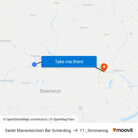 Sankt Marienkirchen Bei Schärding to 11., Simmering map