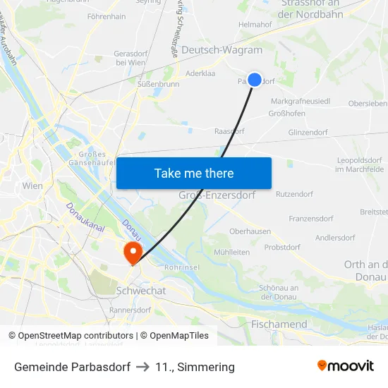 Gemeinde Parbasdorf to 11., Simmering map