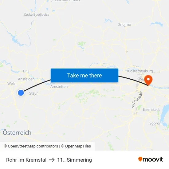 Rohr Im Kremstal to 11., Simmering map