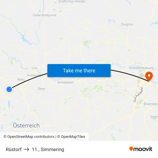 Rüstorf to 11., Simmering map