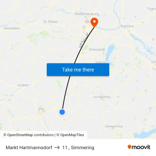 Markt Hartmannsdorf to 11., Simmering map