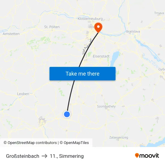 Großsteinbach to 11., Simmering map