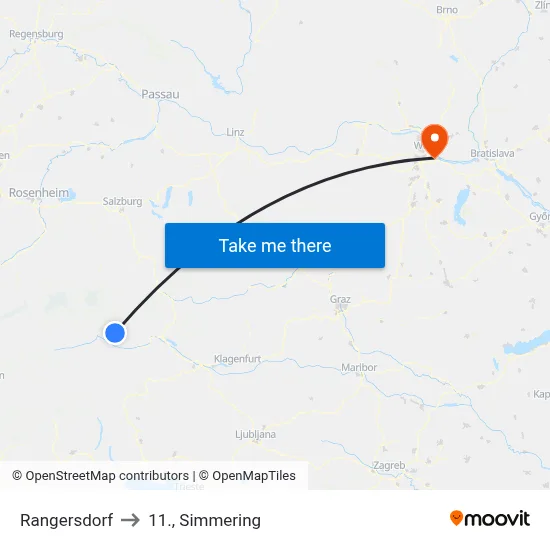 Rangersdorf to 11., Simmering map
